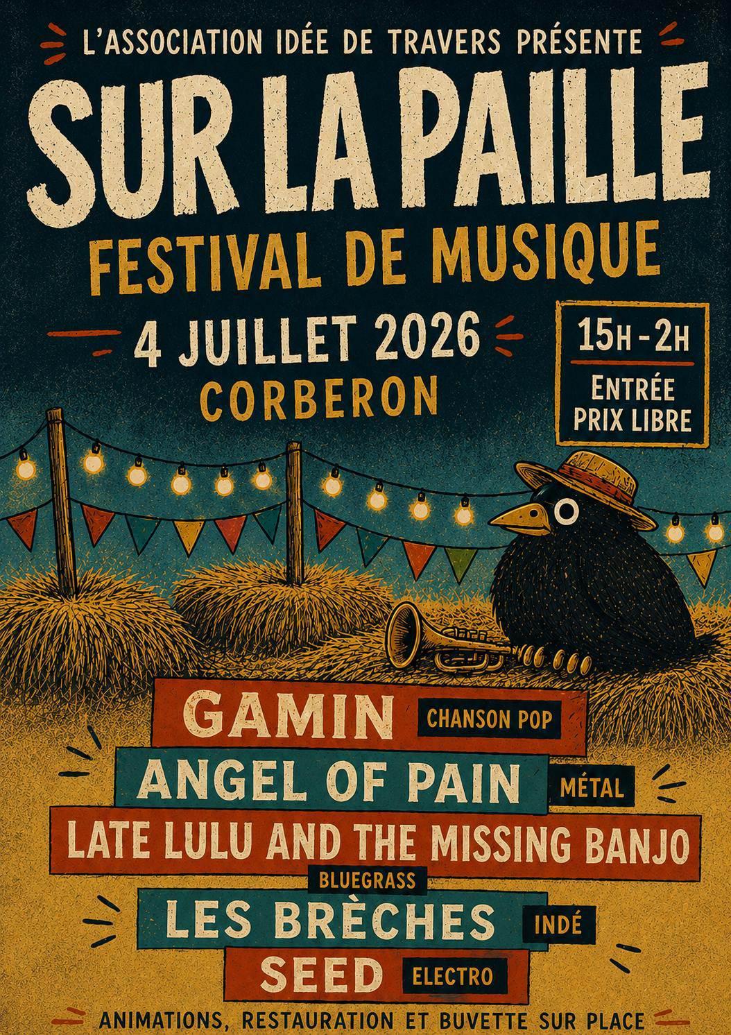 Affiche officielle — Sur La Paille, festival de musique, 4 juillet 2026 à Corberon